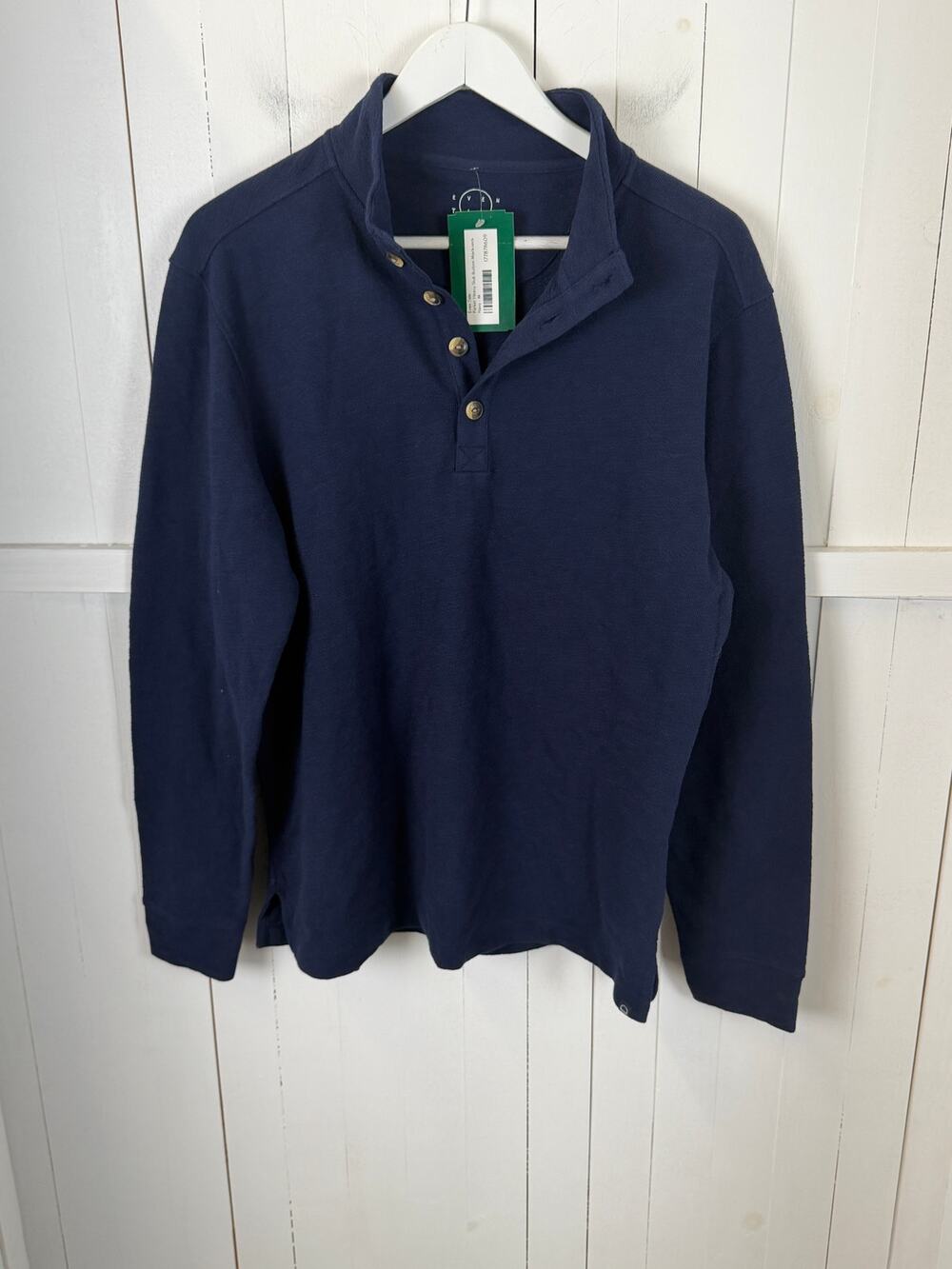 Even Tide Men's Blue Cotton Pullover Sweater Size M NWT